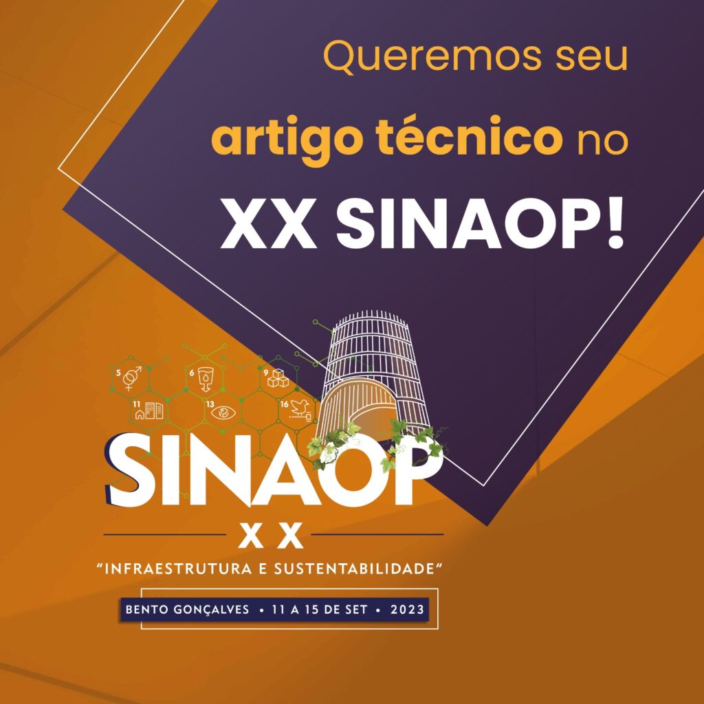 Quer apresentar artigos técnicos durante o XX SINAOP? Submeta seu trabalho até o dia 23 de julho!