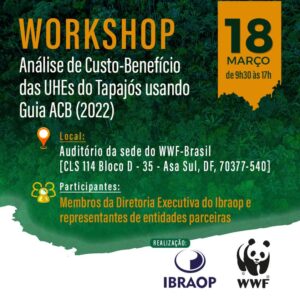Ibraop e WWF-Brasil realizam workshop para analisar o custo-benefício das Usinas Hidrelétricas do Tapajós